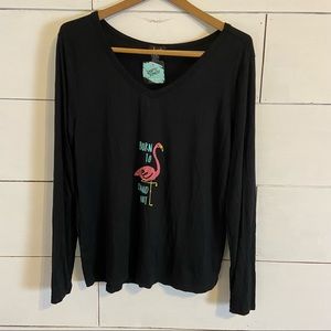 Justify Born To Stand Out Flamingo Long Sleeve Tee Shirt. Size XLarge.  NWT